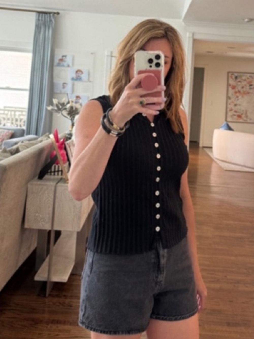 Free People Tilly Ribbed Vest in Black